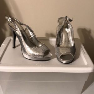 Sequin Platform sandals.